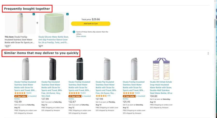 Amazon frequently bought together