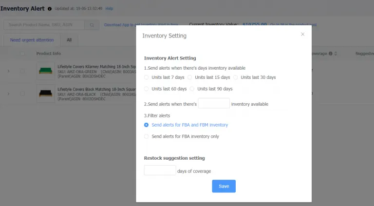 Visual example for 2, Prepare adequate inventory with FBA in advance