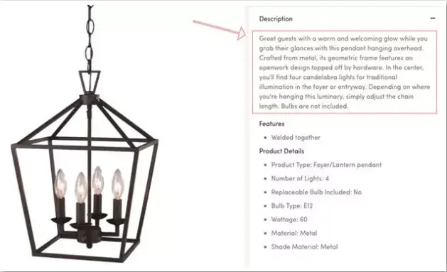 Visual example for 06 Wayfair- a retailer of furniture and home accessories