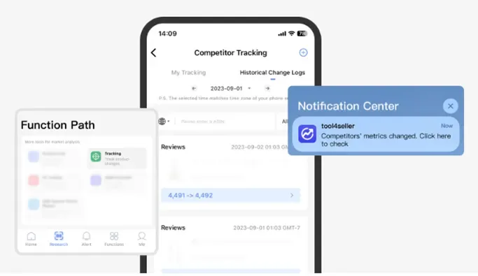 Visual example for Competitor Tracking Feature: Your Amazon Market Insight Tool
