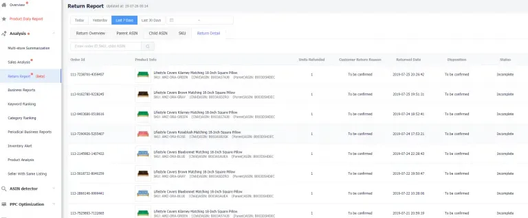 Visual example for 3.Find out the reasons why your customers return their purchases.