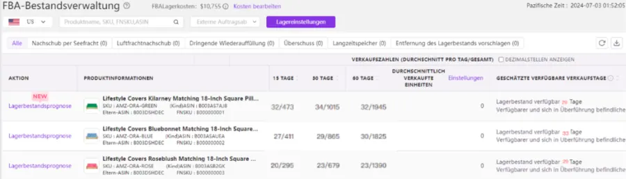 Visual example for Ich empfehle Ihnen, die Tool4seller-Bestandsverwaltungsfunktion zu verwenden, um Ihren.
