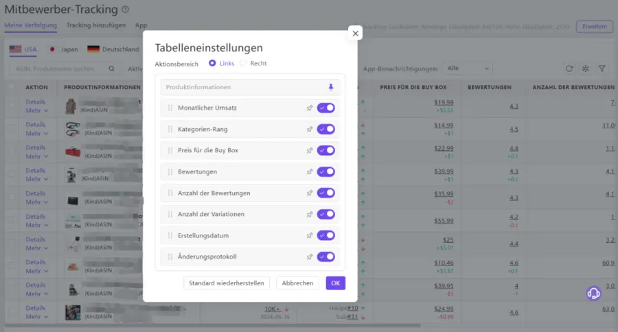 Visual example for Es bietet so viele Funktionen, dass es direkt als Ersatz für Keepa verwendet werden kann, damit.