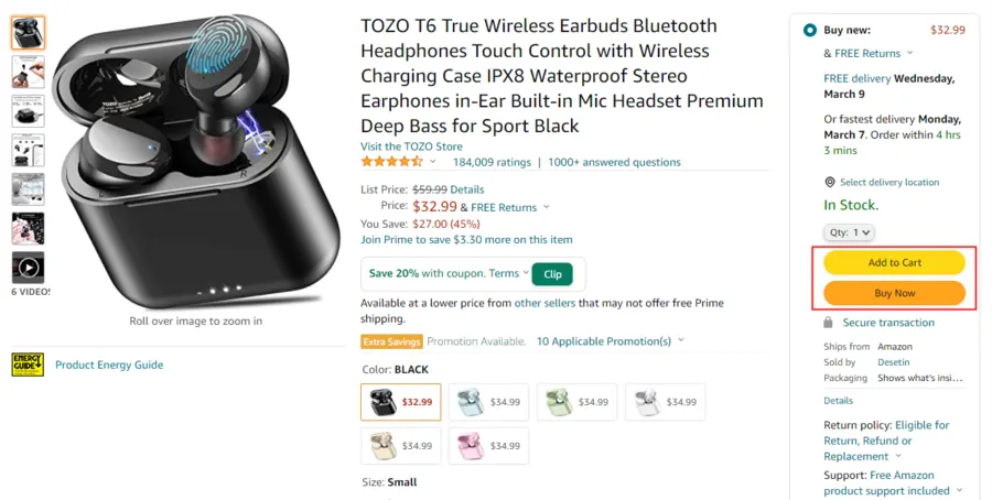 Visual example for When a buyer browses an Amazon product listing, they are presented with a lot of important.