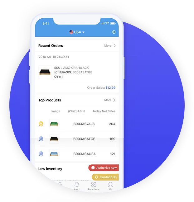 Amazon seller mobile analytics dashboard