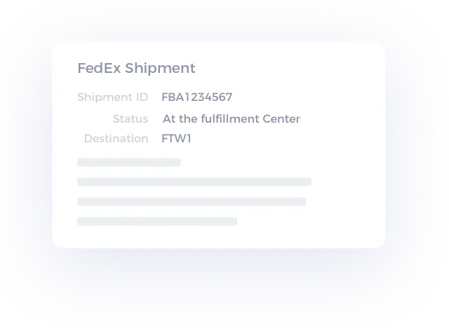 Amazon shipment management dashboard
