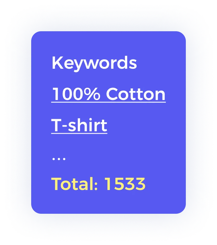 ASIN keyword insight side panel