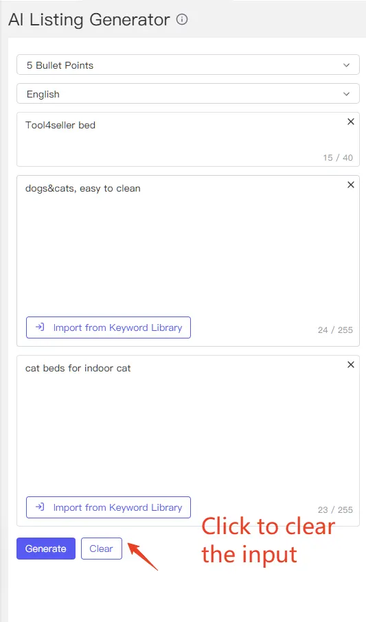 Tool4seller screenshot for If you’re not satisfied with the result, you can regenerate content specifically for Product.
