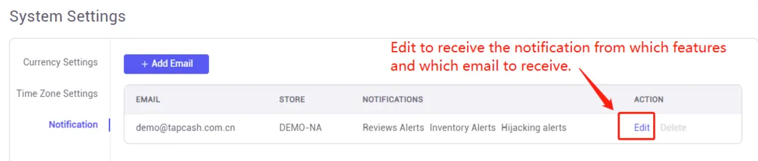Tool4seller screenshot for 1. How to set up the alerts and change the email for notification.