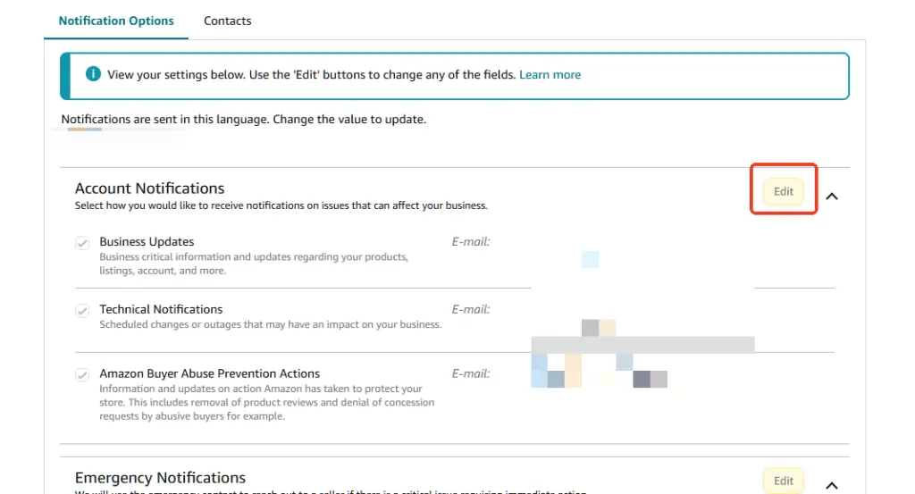 Tool4seller screenshot for 4.Click 'Edit' in the Message Options and add your exclusive email address.