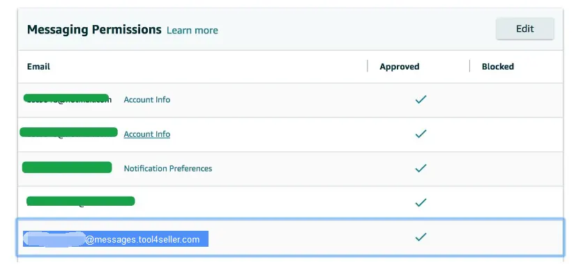 Tool4seller screenshot for 5.After adding the email address, it will be synced to the email authorization page.Please do.