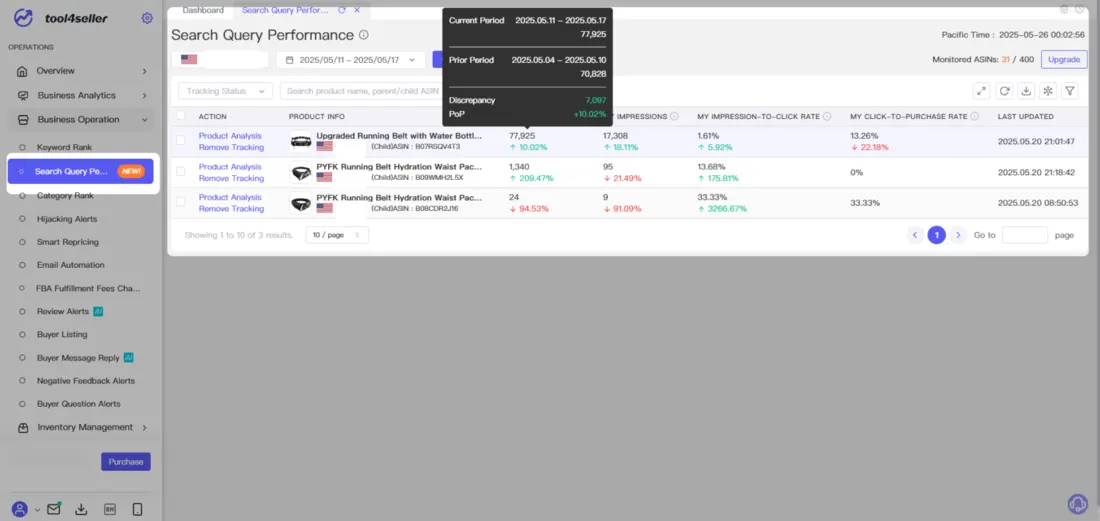 Tool4seller screenshot for Using the Feature