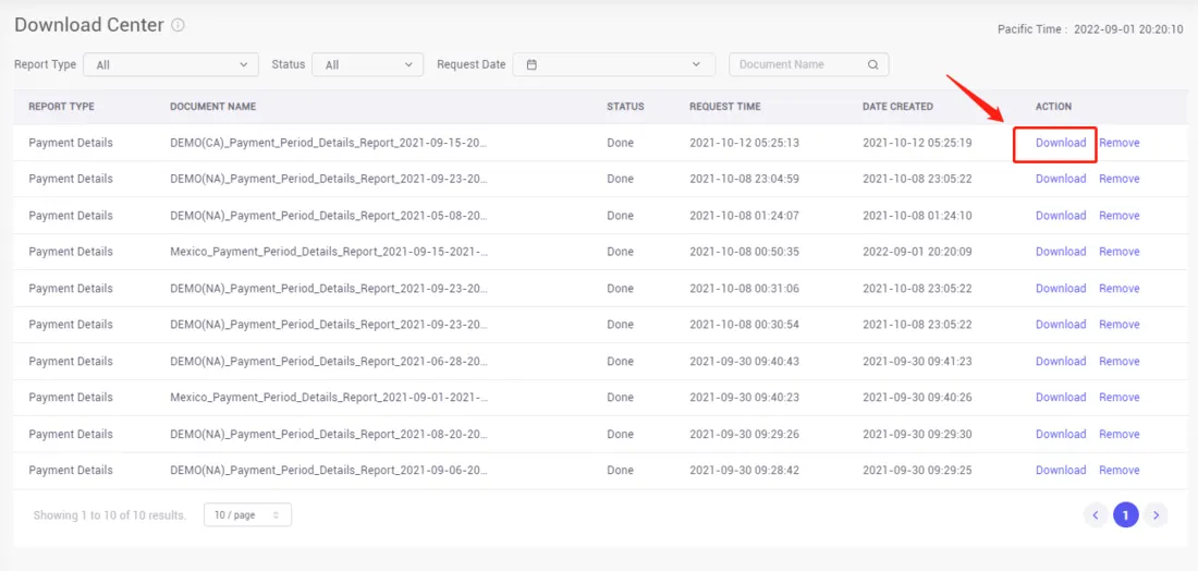 Tool4seller screenshot for There are "Settlement Status" and "Transfer Status" for a quick check.
