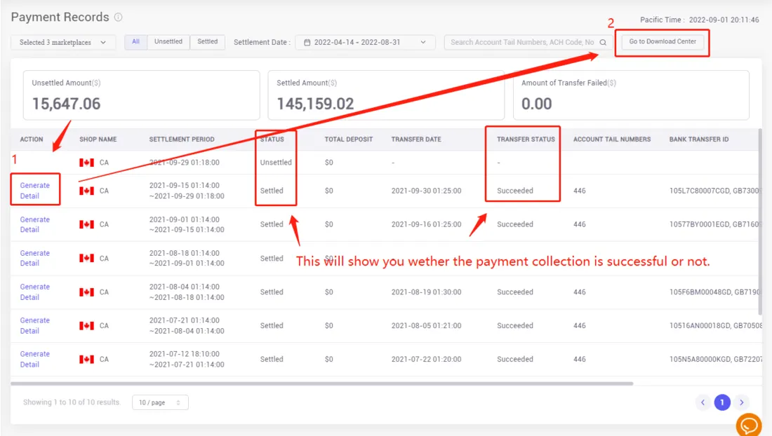 How to check my Amazon payment collection in Payment Records