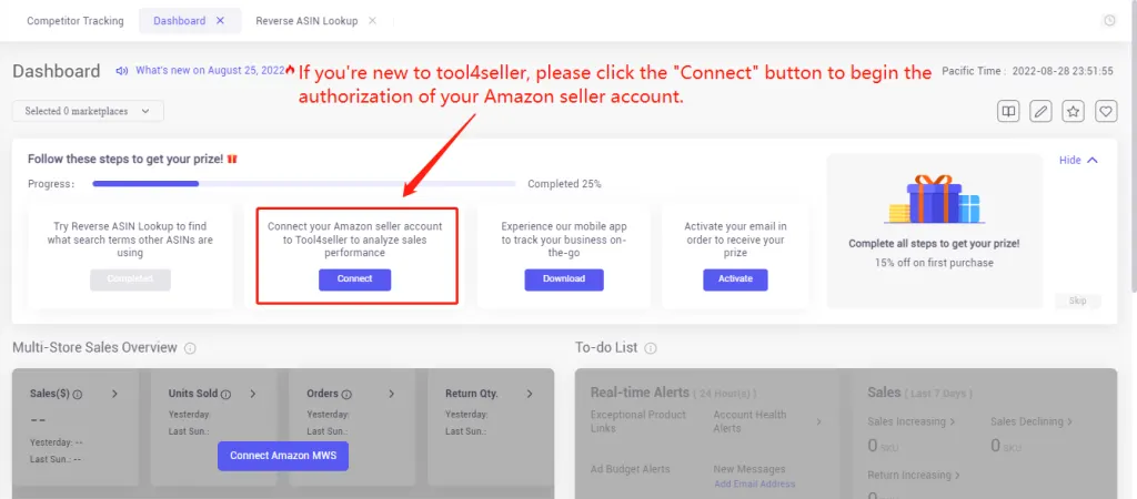 How to connect my tool4seller account to my Amazon seller account by IRP