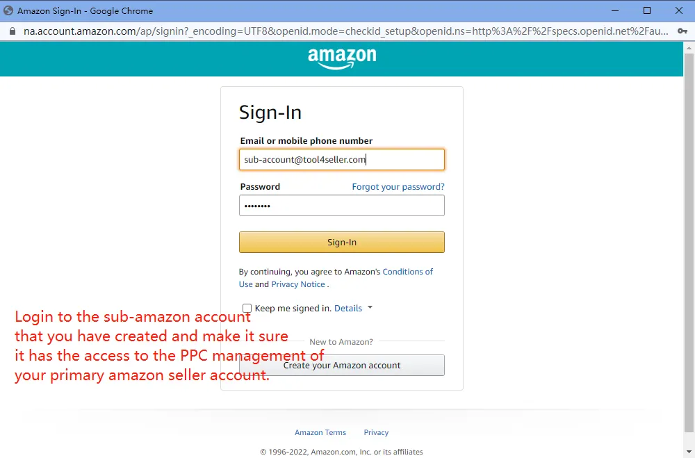 Tool4seller screenshot for 1. What should you do if you encounter a PPC authorization failure.
