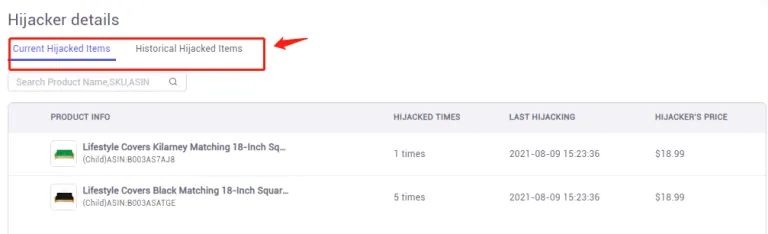 Tool4seller screenshot for 1. How to monitor your products from hijacking.