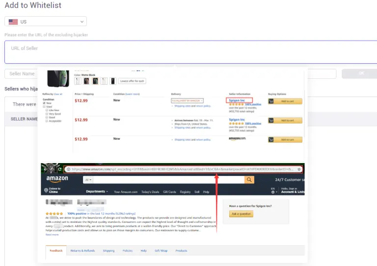 Tool4seller screenshot for 1. How to monitor your products from hijacking.