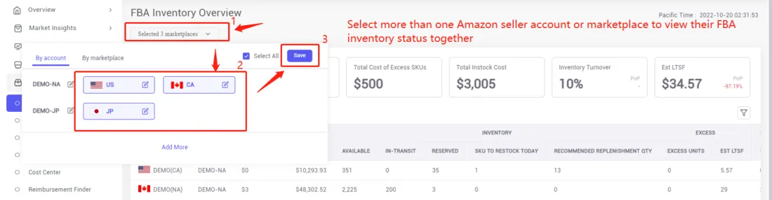 How to navigate the FBA Inventory Overview to track my stock