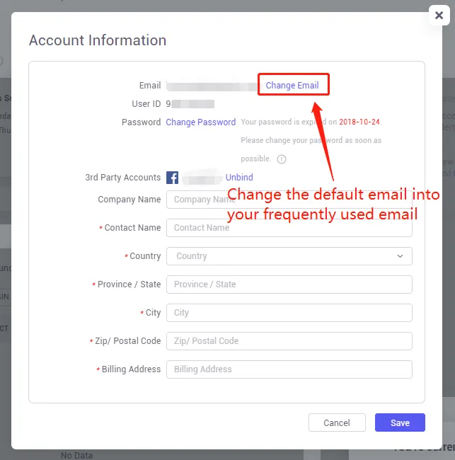 Tool4seller screenshot for Change Default Email.