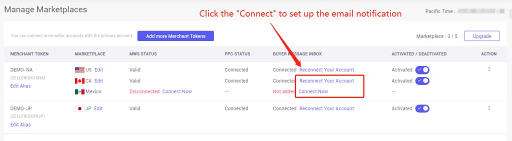 Tool4seller screenshot for 2. If you have not connect the buyer message to tool4seller before, or the email you set up on.