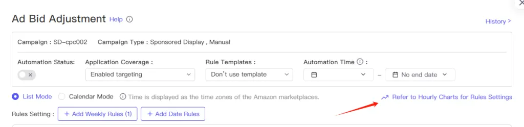 Tool4seller screenshot for 5. If you are unsure how to set up scheduling rules, you can refer to hourly charts, which.