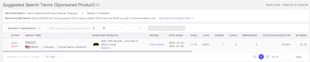 suggested search terms sponsored product