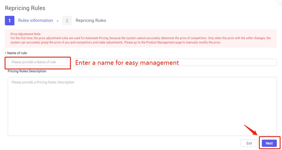 Tool4seller screenshot for 2. How to add the repricing rules for dynamic repricing on the time schedule.
