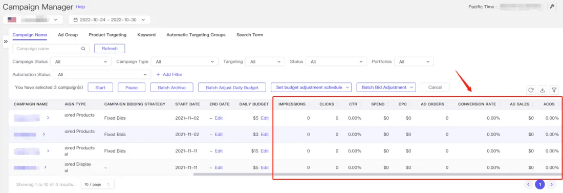 Tool4seller screenshot for It allows you to enable advertising budget adjustment or bid adjustment automation to multiple.