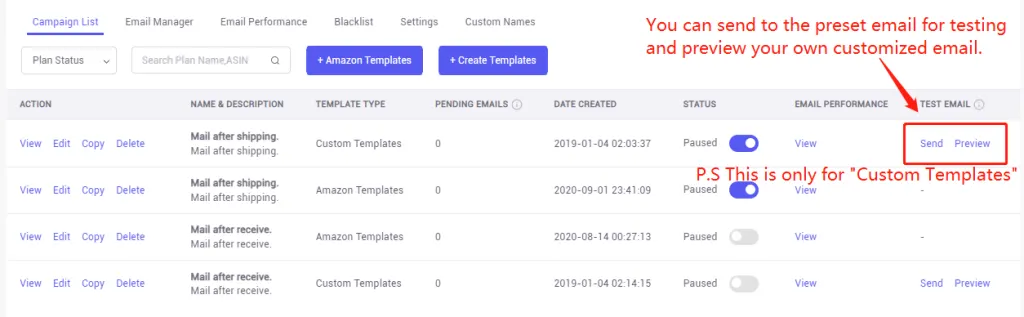 Tool4seller screenshot for 3. How use other features of email automation.
