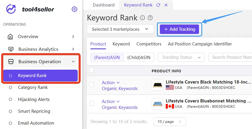 How to use the Keyword Rank to monitor performance