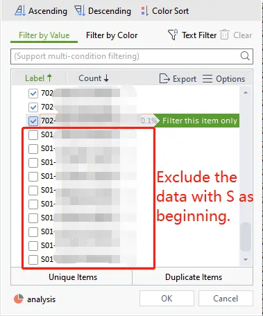 Tool4seller screenshot for 2. Open the report on Excel. Filter the data and exclude the data with S as the beginning on.