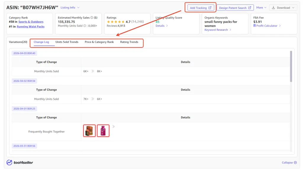 Competitor tracking overview