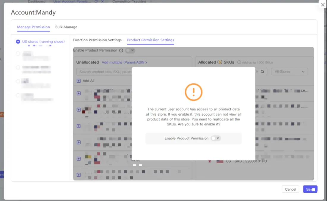 Tool4seller Product Permission Setting