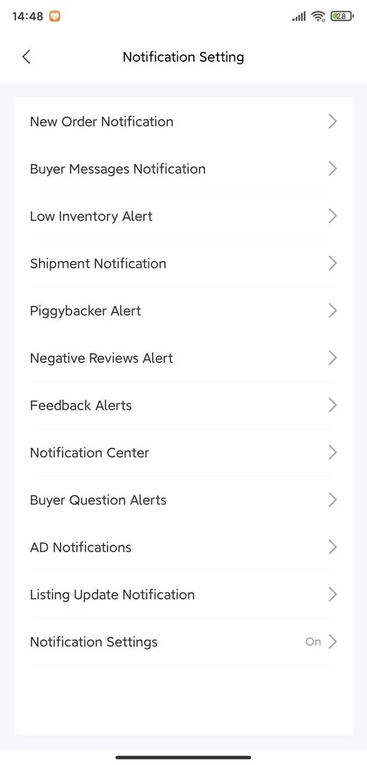 tool4seller activate email to receive alerts for Amazon products interface showing all BS and Notification Setting.