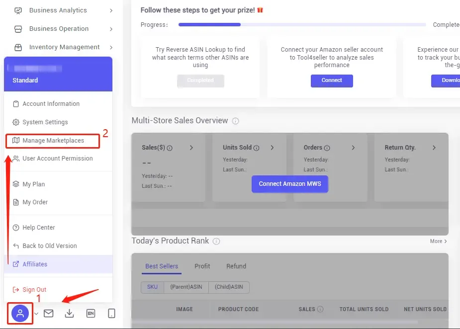tool4seller connect my tool4seller account to my Amazon advertising account by PPC Token interface illustrating if you want to add more marketplace or reauthorized tool4seller.