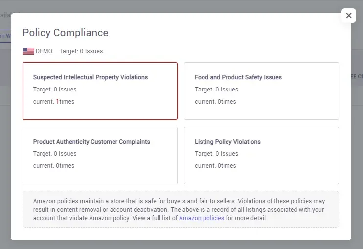tool4seller evaluate my FBM order performance with the Account Health analysis interface showing policy Compliance and SSEvemo Target: 0 issues.