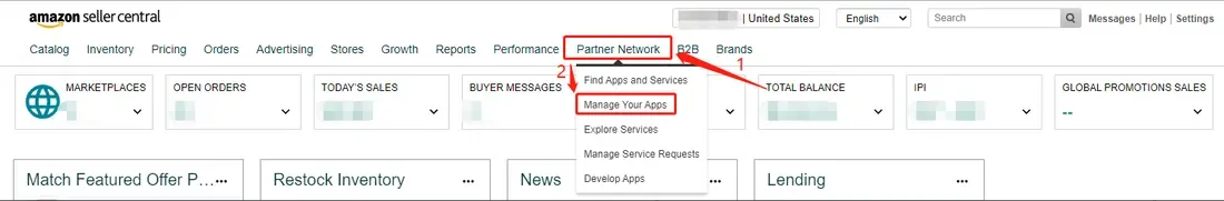 tool4seller find Amazon MWS Auth Token interface illustrating to check your Amazon MWS Auth Token, you need to login the Amazon Seller Central ( ).