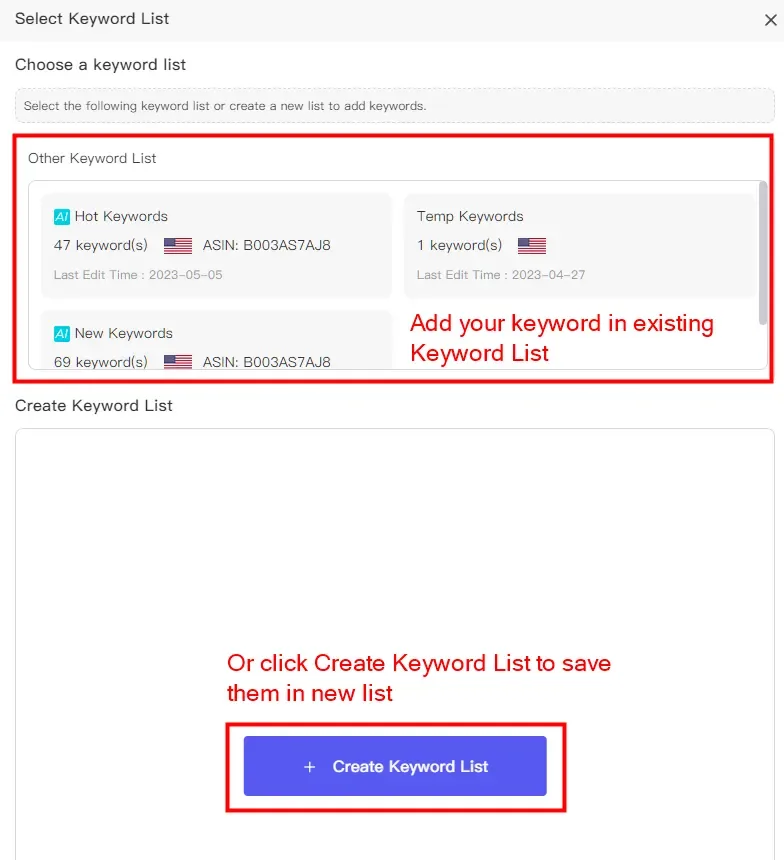 tool4seller interface showing Amazon Keyword Tool.