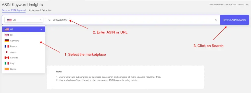 Amazon Reverse ASIN Keyword Tool for Amazon sellers.