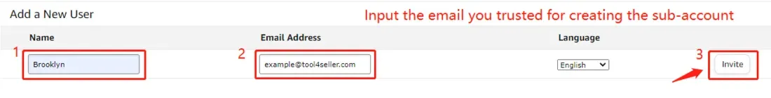 tool4seller handle a PPC authorization failure interface showing add a New User and Email Address.