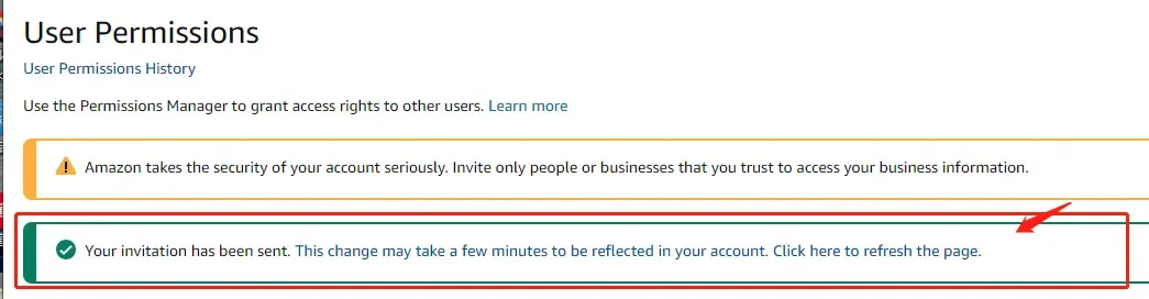 tool4seller handle a PPC authorization failure interface showing user Permissions and User Permissions History.