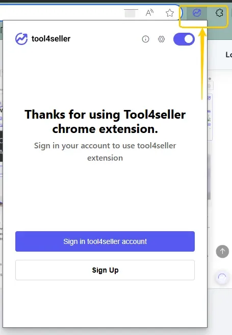 tool4seller identify your Ad source through Ad Position Campaign Identifier interface illustrating install the tool4seller Product Research Extension on the browser you use to log in to Amazon Seller.