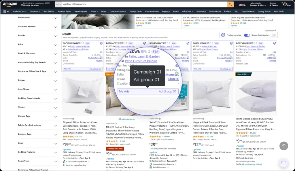 tool4seller identify your Ad source through Ad Position Campaign Identifier interface illustrating tool4seller - Amazon Product Research Extension Feature Preview.