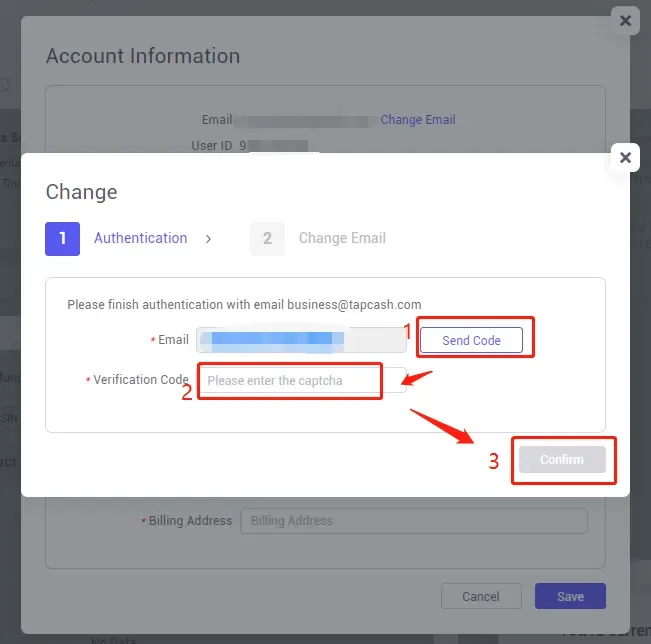 tool4seller register my tool4seller account interface showing please finish authentication with email.