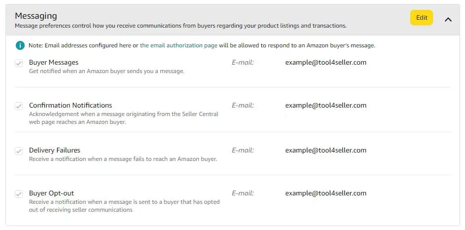 tool4seller interface showing You will see the picture below when adding an email successfully.