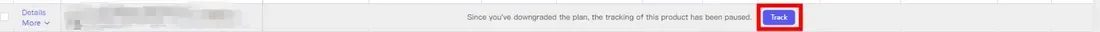 tool4seller Track Prices, BSR, and Rating Changes of Your Competitor with Competitor Tracking interface illustrating you can click the "Track" button to deal with it.