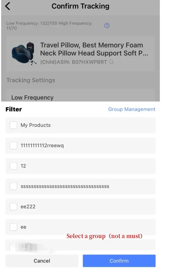 tool4seller Track Prices, BSR, and Rating Changes of Your Competitor with Competitor Tracking interface showing group Management and My Products.