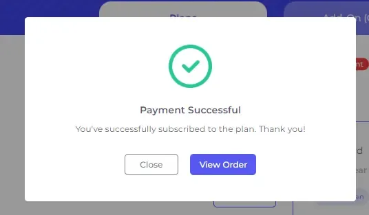 tool4seller upgrade my current subscription interface showing payment Successful.