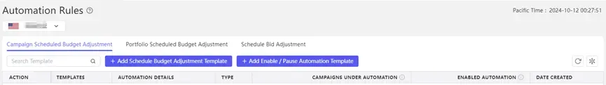 tool4seller use Automation Rules to streamline my PPC management interface showing automation Rules and Pot Sheded Budget stent.